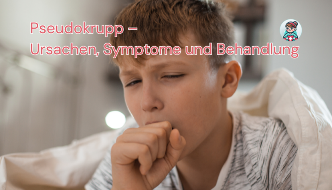 Ein kleiner Junge, welcher im Bett liegt und sich die Hand vor den Mund hält, weil er husten muss.